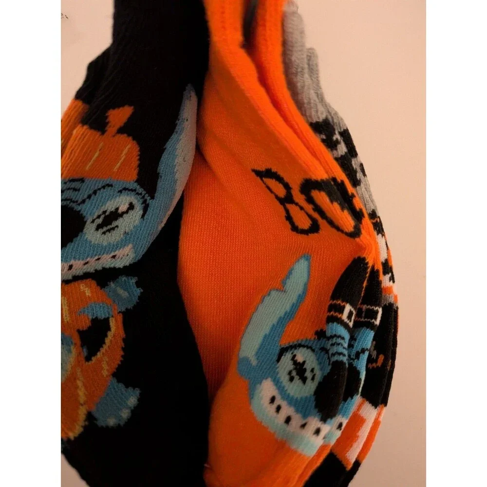 Womens 3 Pair Disney Stitch No-Show Low Cut Halloween Socks